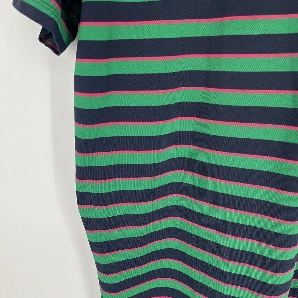 RLX Ralph Lauren Polo Shirt Size Medium Mens Navy Green Pink Golf Striped Wick